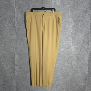 Dunning Dress Pants Mens 38x30 Khaki Straight Fit Stretch Polyester Spandex Golf